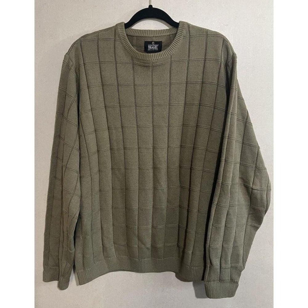 VTG National Geographic Travel Collection Tan Large Pullover Sweater 100% Cotton